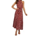 thumbnail image 3 of DYMADE Women Summer Polka Dots Sleeveless Halter Casual Fit & Flare Dresses, 3 of 4