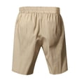 thumbnail image 3 of Qopobobo Men’S Shorts Men Shorts Men's Linen Shorts Casual Waist Drawstring Summer Beach Vacation Yoga Golf Shorts Beige,XXXL, 3 of 3