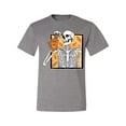 thumbnail image 2 of Wild Bobby Pumpkin Spice Latte Skeleton Orange Black and White Halloween Men Tee, Heather Grey, Small, 2 of 6