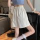 thumbnail image 3 of Rimocy - Pantalones cortos blancos de verano para mujer, de pierna ancha, elásticos, de cintura alta, coreanos, 2024, 3 of 6
