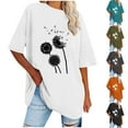 thumbnail image 4 of WREESH Casual Graphic Crew Neck T-Shirts Women's Oversized Loose Short Sleeve Tops Olive Green, 4 of 5