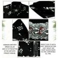 thumbnail image 5 of HAPPY BAY Men's Hawaiian Short Sleeve Button Up Beach Caribbean Shirt Fashion Halloween Costumes Cruise Shirts for Men L Skull Crossbones Black, 5 of 5