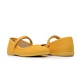 thumbnail image 2 of Childrenchic Mary Jane Flats with Hook and Loop Straps – Girls' Shoes for School, Weddings and Casual Wear (Canvas - Mustard, 33 M EU/2 M US Little Kid), 2 of 4
