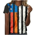 thumbnail image 2 of Cavosen Red White and Blue T Shirts Women Petite Red White and Blue Short Sleeve Round Neck T Shirts USA Star Striped Graphic Shirts Lady XL Patriotic Casual Shirts Independence Day Tunic Tees, 2 of 5