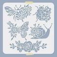 thumbnail image 3 of Butterfly Flower Stencil Bee Snail Ladybug Painting Stencils 11.8×11.8inch Spring Summer Template DIY Art Craft Painting, 3 of 9