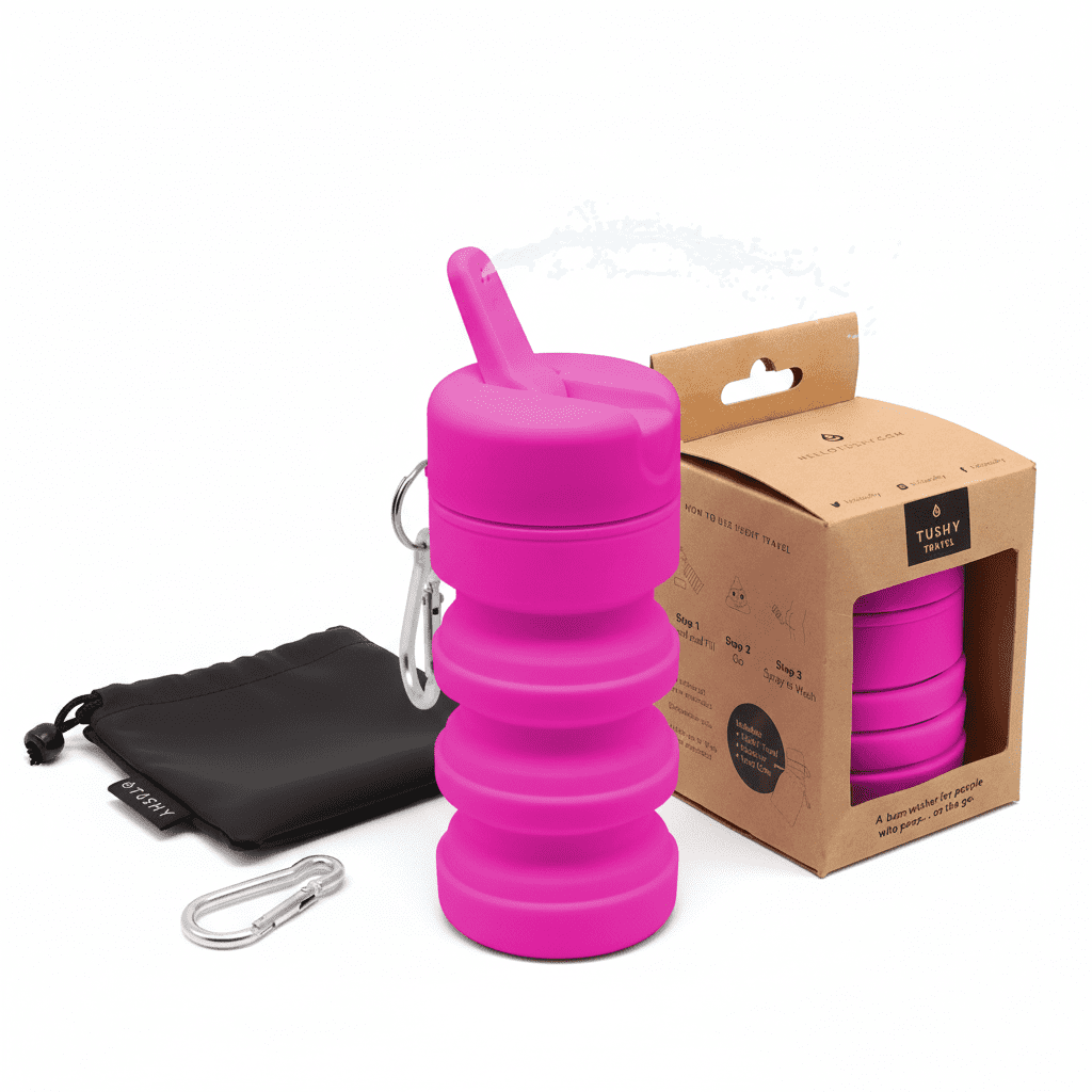 TUSHY Travel Bidet, Discreet for Outdoors & Travel, Fuchsia, 1 Piece