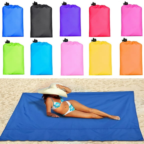 Walbest Portable Outdoor Beach Blanket Ground Mattress, 43.3" x 27.6" Moisture-Proof Mat Sandproof Waterproof, Lightweight & Durable Picnic Mat for Travel, Camping, Hiking, Quick Drying
