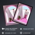 thumbnail image 2 of Artery8 Italian Courtyard Plants Pink Steps Minimalist Living Room Unframed Wall Art Print Poster Home Decor, 2 of 3
