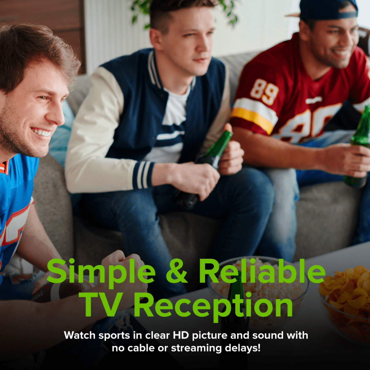 Mohu Leaf Amplified Indoor HDTV Antenna (Grey) with 12ft. Coaxial Cable