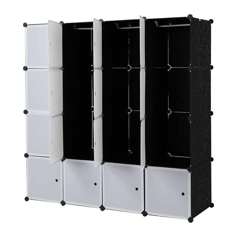 UBesGoo 16 Cube Organizer Stackable Plastic Cube Storage Shelves