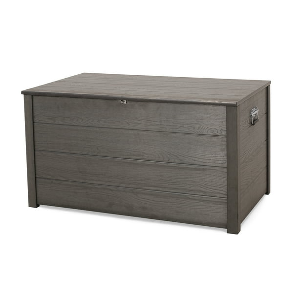Bearden Wood Resin Outdoor 100 Gallon Storage Deck Box, Gray Walmart
