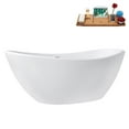 thumbnail image 2 of 75" Streamline G-95-357-PBR Soaking Glossy White Freestanding Tub and Tray With Internal Drain in Polished Brass, 2 of 16