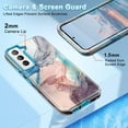 thumbnail image 2 of CASEFIV for Samsung Galaxy S22 Plus 5G Case,Marble Pattern Heavy Duty Shockproof Full Body Protective Phone Covers for Women Girls,Blue Gray, 2 of 8