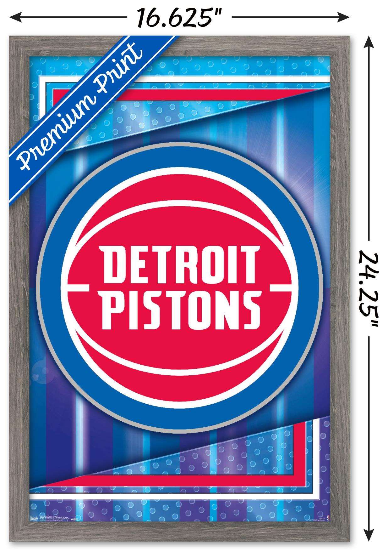 NBA Detroit Pistons - Logo 17 Wall Poster, 14.725" x 22.375", Framed