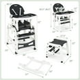 thumbnail image 5 of INFANS 5 in 1 Baby High Chair, Convertible Toddler Table with Rocking Chair, Adjustable Back, Removable Tray, Sponge, 5 of 8