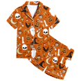thumbnail image 6 of BOOMNY Halloween Girls 2 Peice Pajamas Sets Hallowmas Pumpkin Ghost Graphic Short Sleeve Buttons Sleepwear Tops Shorts Pjs Set for Kids Cozy Loungewear Homewear, 6 of 6