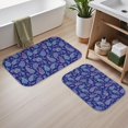 thumbnail image 2 of Paisley and Floral Blue Pattern Bath Mat Set Of 2,Non-Slip Rug for Bathroom,Kitchen,Bedroom,Entrance, 30x17 and 23.5x15.7 Inches, 2 of 5