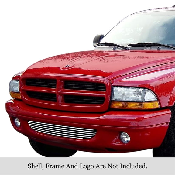 1997-2004 Dodge Dakota /1998-2003 Dodge Durango 304 Stainless Steel Polished Finish 8X6 Horizontal Billet Stainless Steel Billet Grille