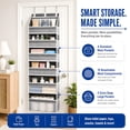 thumbnail image 3 of BugHull 6-Tier Over The Door Organizer, Extra Large Behind Door Storage with 12 Side Pockets, Hanging Organizer for Bedroom, Bathroom, Pantry, Gray, 3 of 8