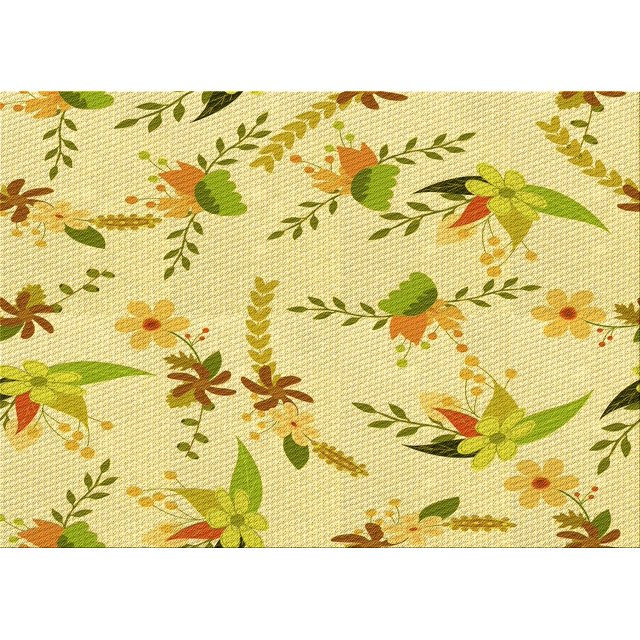 Ahgly Company Machine Washable Indoor Rectangle Transitional Orange Gold Area Rugs, 8' x 10'