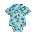 thumbnail image 2 of Disney Lilo & Stitch Baby Boy or Girl Short Sleeve Button-Down Bodysuit and Shorts Set Light Blue/Khaki Stitch, 2 of 5