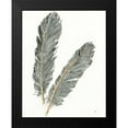 thumbnail image 2 of Paschke, Chris 20x24 Black Modern Framed Museum Art Print Titled - Gold Feathers IV on Grey, 2 of 5