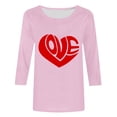 thumbnail image 4 of Tbopshirt Valentine's Day T-Shirts for Women 3/4 Sleeve,Casual Crewneck Loose Love Heart Graphic Tees Summer Plus Size Tops,S-XXXXXL, 4 of 4