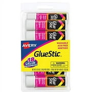 Avery Glue Stick Value Pack White, Washable, Nontoxic, 0.26 oz. Permanent Glue Stic, 18pk (98089)