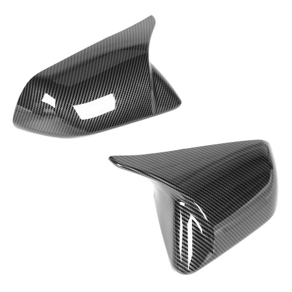 2pcs Door Mirror Cover Cap Left Right Horn Style Replacement for Ford Mustang 2015‑2022 Carbon Fiber