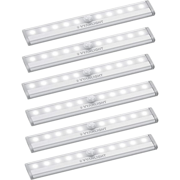 VYANLIGHT Motion Sensor LED Under Cabinet Lights, (6 Count)