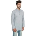 thumbnail image 4 of Robe en Coton Kurta Courte pour Hommes Vêtements de Mode Indienne (Gris, P), 4 of 6