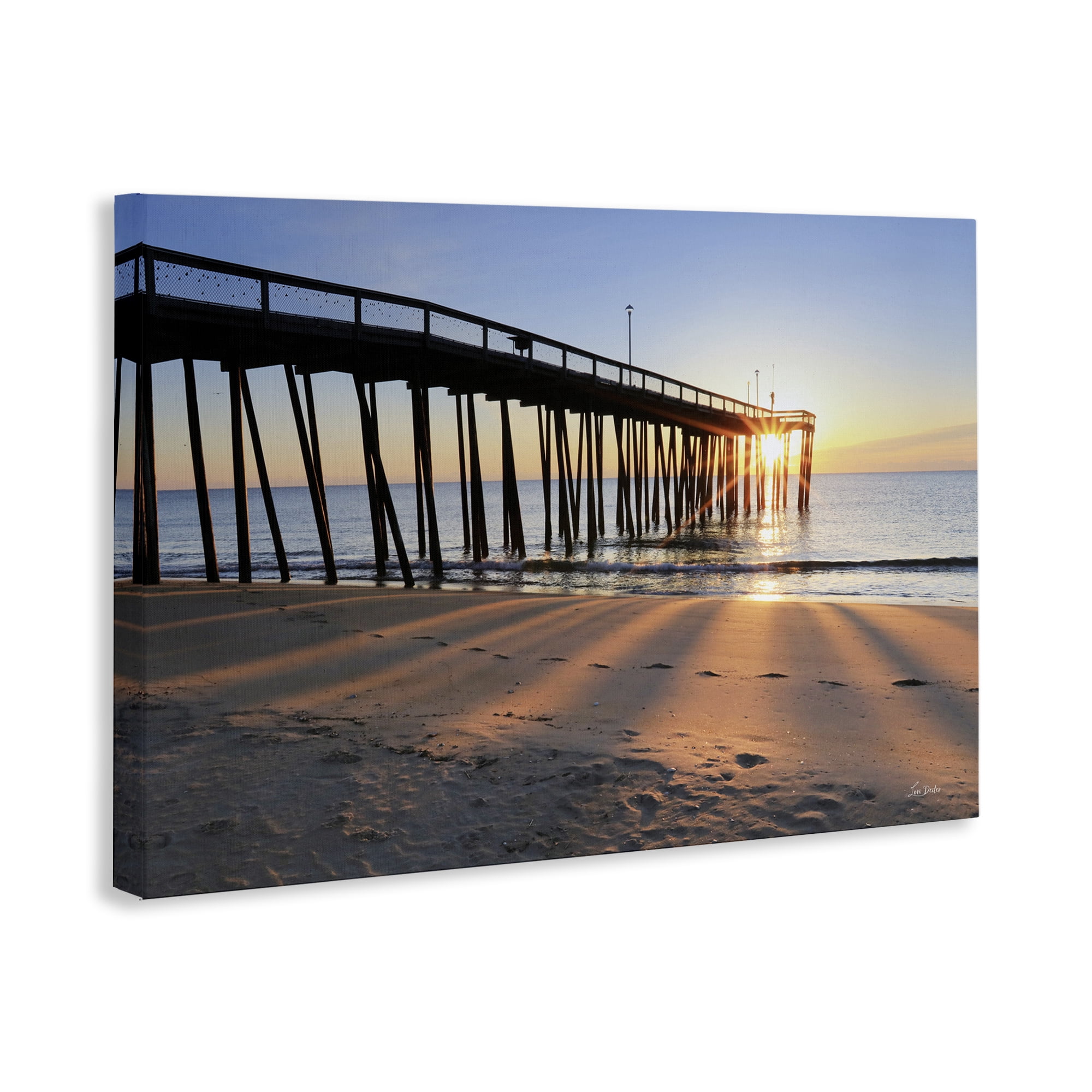 Stupell Industries Tall Sunlit Dock Landscape & Nature Photography Wrapped Canvas Art Print Wall Art, 45 x 30
