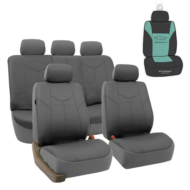 FH Group Rome PU Leather Full Set Seat Covers with bonus Air Freshener