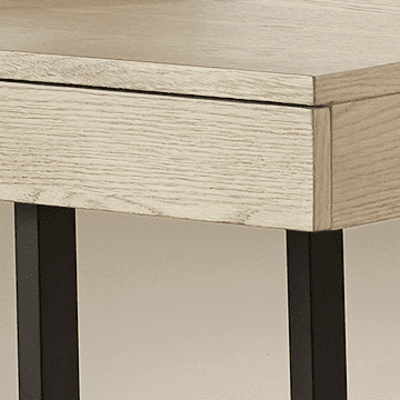 Weston Home Nadian Wood and Metal Console Table, Ivory