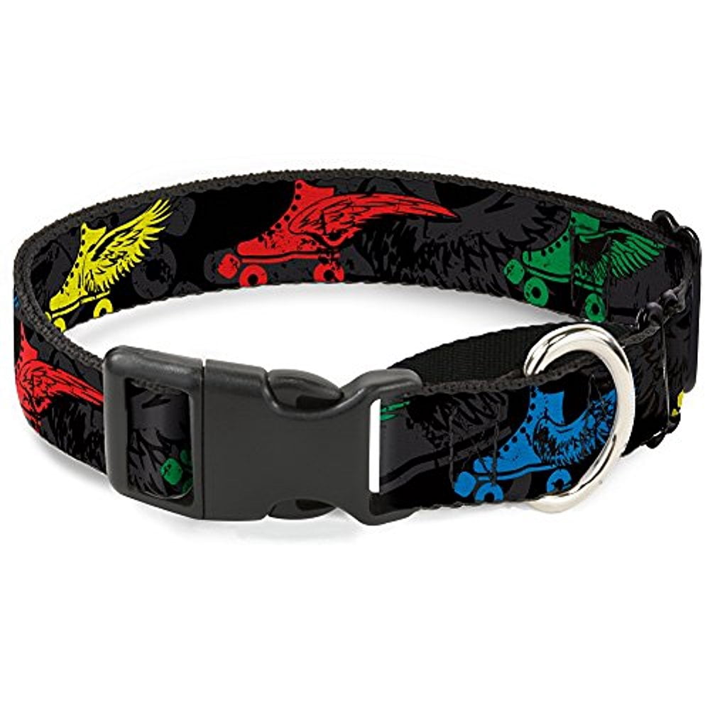 Buckle-Down Roller Skates Black Gray Multicolor Martingale Dog Collar