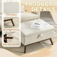 thumbnail image 4 of Mid-Century Modern Square Coffee Table Storage Bench, Ottoman, High Density Foam, Storage Compartment, Safety Hinge, for Living Room, Entryway, Family Room, Bedroom, Dining Room, Beige, 4 of 9