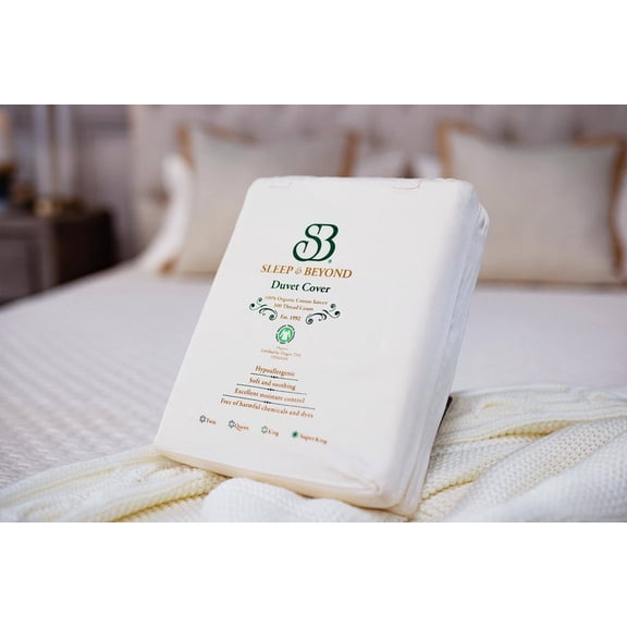 PlushBeds Organic Cotton Sateen Duvet Cover - Queen