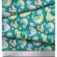 thumbnail image 2 of Soimoi Green Viscose Chiffon Fabric Dinosaurs Kids Printed Fabric 1 Yard 42 Inch Wide, 2 of 3