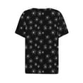 thumbnail image 4 of GaThRRgYP Plus Size Womens Clothes,Women's Halloween Printed Button Short Sleeved V-neck Top/shirt Black XXXL, 4 of 5