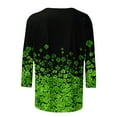 thumbnail image 4 of Lopecy-Sta Womens Tops Crew Neck Clover Print 3/4 Sleeve T-Shirt For St. Patrick's Day And Casual Wear, 4 of 5