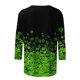 thumbnail image 4 of Xuyuer St. Patrick's Day Printed T-Shirt - Ladies' Loose Round Neck 3/4 Sleeve Top for Irish Festivals, Casual Green Themed Outfits, Seasonal Celebration Apparel & Fun Saint Patrick's Party Wear, 4 of 5
