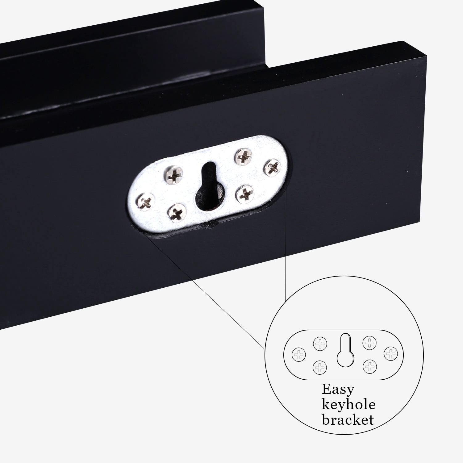 DAISYWARE Wall Mounted Floating Shelves 15” Wood with Modern Black Finish – Picture Ledge Display is Perfect for Nursery and Boy or Girls Room - Set of 2