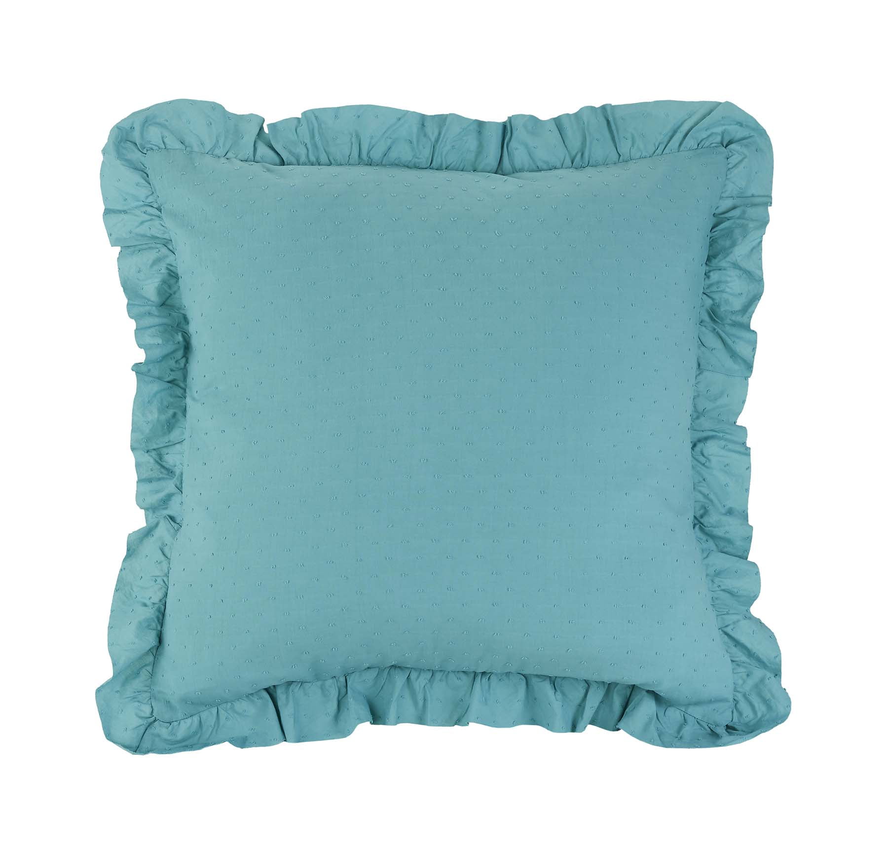 The Pioneer Woman Teal Cotton Swiss Dot 3-Piece Bedskirt and Sham Set