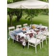 thumbnail image 3 of Outdoor Tablecloth with Umbrella Hole and Zipper, Christmas Snowman Rectangle Table Cloth 54x80 Inch Waterproof Tablecloth, Xmas Winter Watercolor Pine Fruits Tree Picnic Table Cover for Patio, 3 of 7