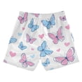 thumbnail image 2 of Kids' Beach Pants Comfortable Swim Trunks Pink and Blue Butterflies Shorts for Pool Vacation and Lounge Wear X-Small, 2 of 8
