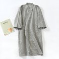 thumbnail image 5 of Albornoz de gasa de algodón para hombre, camisón tipo kimono de talla grande, pijama fino de primavera y verano, albornoz con cordones, ropa de chándal para aguas termales, 5 of 5
