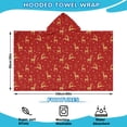 thumbnail image 2 of Red Christmas Golden Reindeer Pattern Hooded Bath Towel，60"x35" for Ages 3 To 12 Kids, Quick Dry Lightweight Soft Microfiber Hood Beach Towel Cover Up for Kids, 2 of 7