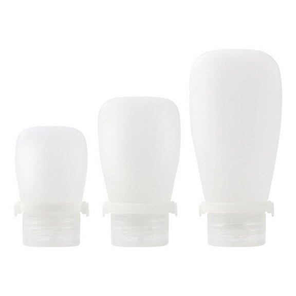 RAGUPEL 3 Pcs Travel Size Toiletries,Leakproof Dual Spiral Seal Travel Bottles,Food-Grade Silicone Travel Size Bottles for Easy Squeezing,Transparent,Various Size
