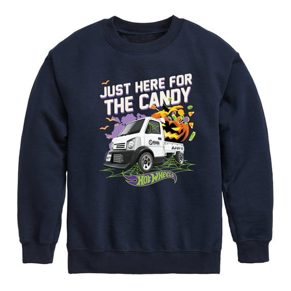 Hot Wheels - Halloween - Just Here For The Candy - Toddler & Youth Crewneck Fleece Sweatshirt