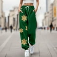 thumbnail image 3 of Pantalones de mezclilla Gibobby Leggings elásticos largos navideños mujer Verde M, 3 of 4
